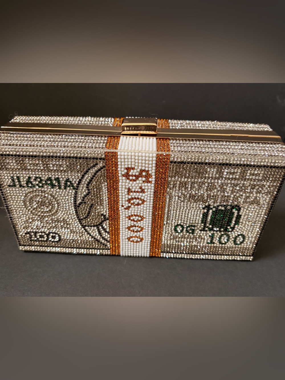 💰💎Crystal-Embellished Money Bill Clutch with Beaded Strap - Picture 5 of 5